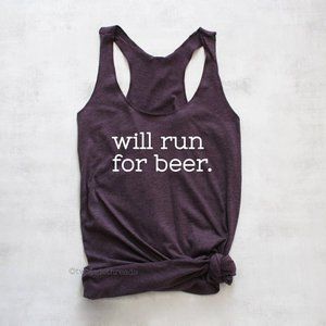 Will Run For Beer tank top